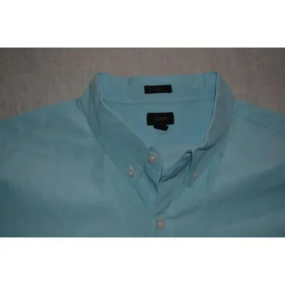 46157-a J.Crew Dress Shirt Front Pocket Slim Fit Blue Cotton Size XL Mens - Picture 6 of 7